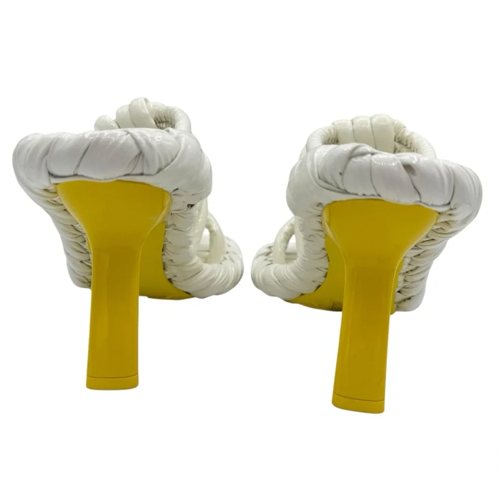 Loewe Petal Knot Leather 90 Sandals White Yellow Size 38 / 8